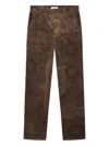 Les Deux Kody Paisley-pattern Corduroy Trousers In Brown