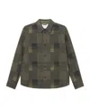 Les Deux Kody Patchwork Wool Overshirt In Green