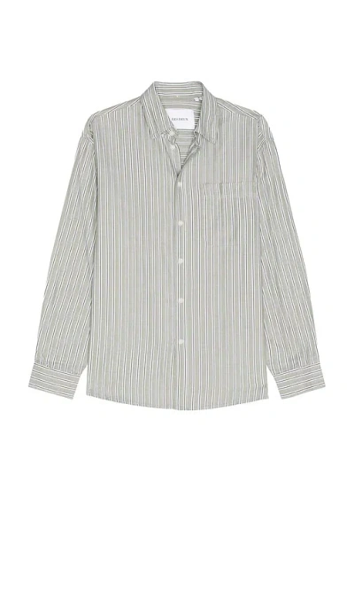 Les Deux Kolton Shirt In White & Chive Green