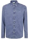 Les Deux Button-down Collar Denim Shirt With Long Sleeves In Blue