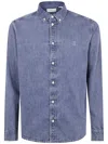 Les Deux Button-down Collar Denim Shirt With Long Sleeves In Blue
