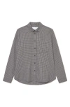 Les Deux Konrad Microcheck Flannel Button-down Shirt In Gray