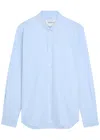 Les Deux Konrad Oxford Stretch-cotton Shirt In Blue