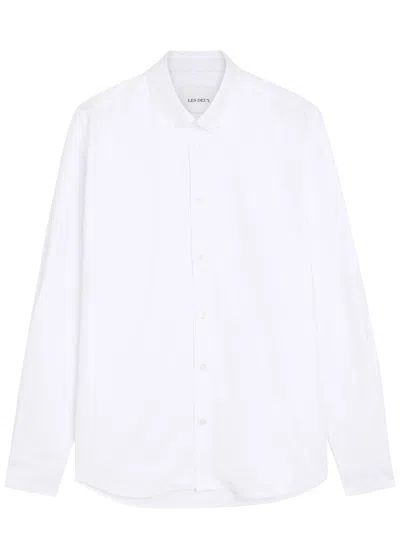 Les Deux Konrad Oxford Stretch-cotton Shirt In White