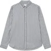 Les Deux Konrad Stripe Cotton Button-down Shirt In Gray