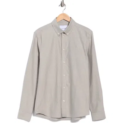 Les Deux Konrad Stripe Cotton Oxford Button-down Shirt In Blue