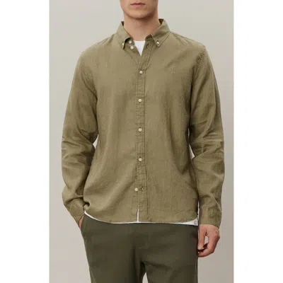 Les Deux Kristian Linen Button-up Shirt In Green