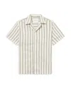 Les Deux Lawson Short Sleeve Shirt In Ivory/green