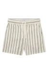 Les Deux Lawson Drawstring 5 Shorts In Ivory/chive Green