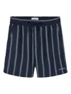 Les Deux Striped Drawstring Shorts In Blue