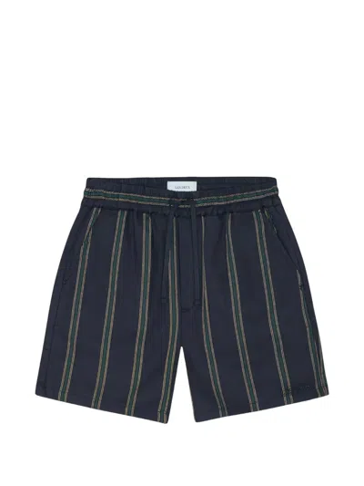Les Deux Lawson Striped Drawstring Shorts In Blue