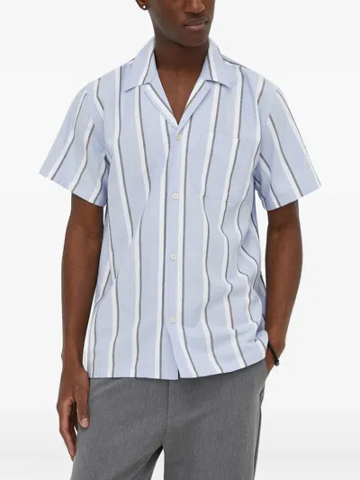 Les Deux Lawson Striped-pattern Short In Blue