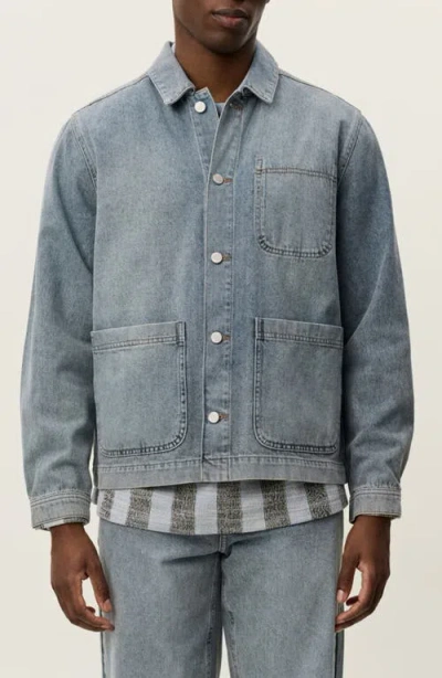 LES DEUX LES DEUX LAYTON WASHED DENIM OVERSHIRT