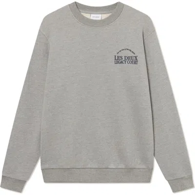 Les Deux Legacy Court Graphic Sweatshirt In Grey Melange
