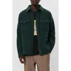 Les Deux Lennon Button Front Overshirt In Pine Green