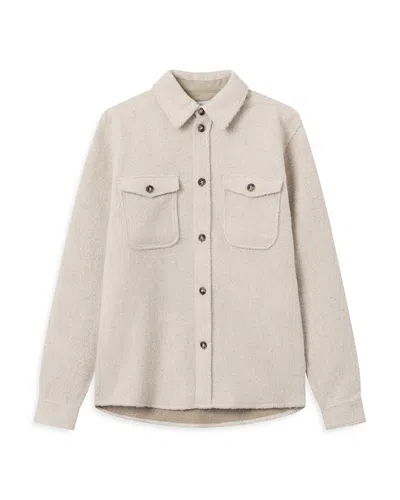 Les Deux Lennon Button Front Overshirt In Ivory