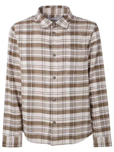 Les Deux "lennon Check" Overshirt Clothing In Brown
