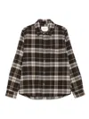 Les Deux Lennon Check-pattern Long-sleeve Shirt In Brown