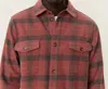 Les Deux Lennon Flannel Check Overshirt In Fired Brick