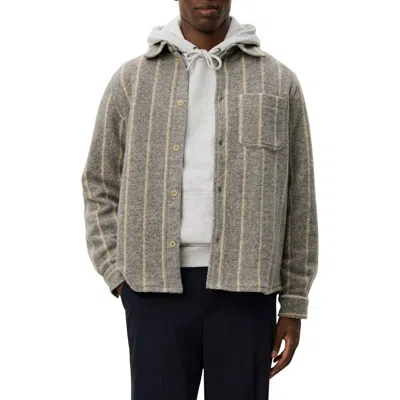 Les Deux Lennon Stripe Overshirt In Gray