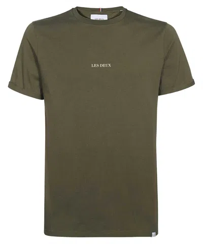 Les Deux Lens Cotton Crew-neck T-shirt In 绿色