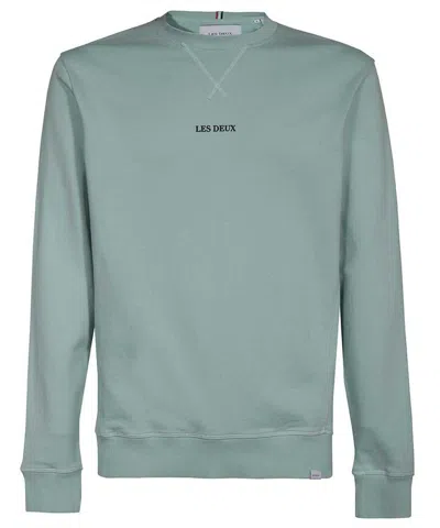 Les Deux Lens Cotton Crew-neck Sweatshirt In Blue