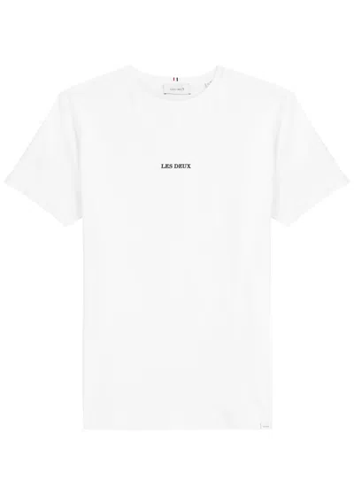 Les Deux Lens Logo Cotton T-shirt In White