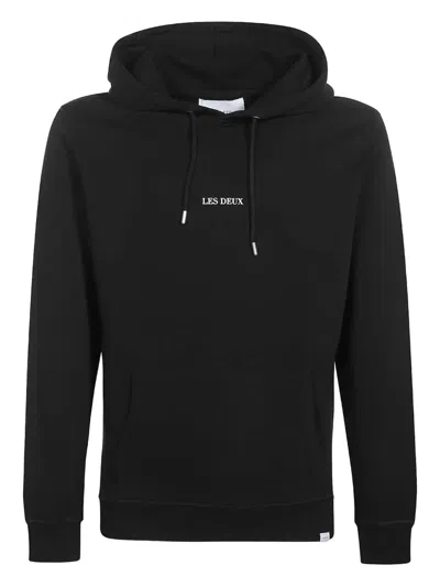 Les Deux Micro-standard Hooded Sweater In Black