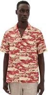Les Deux Lesley Ruins Aop Short Sleeves Shirt In Bossa Nova/summer Melon