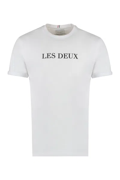 Les Deux Logo Cotton T-shirt In White