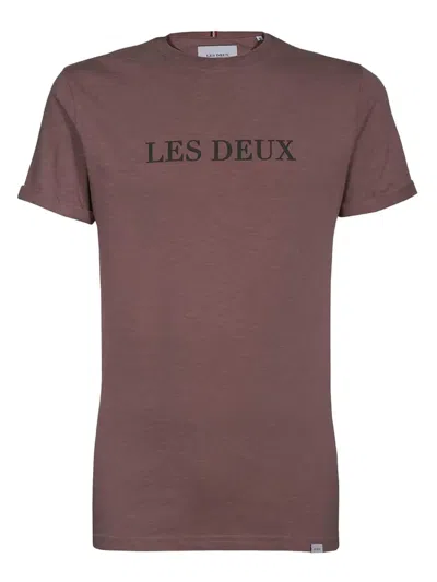 Les Deux Logo Cotton T-shirt In Red