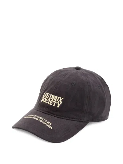 Les Deux Logo-embroidered Baseball Cap In Gray