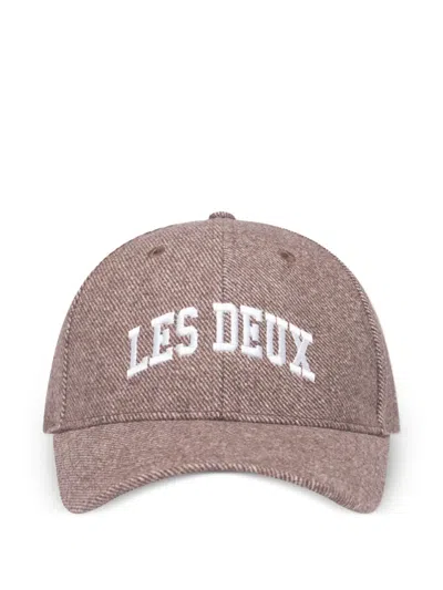 Les Deux Logo-embroidered Baseball Cap In Brown