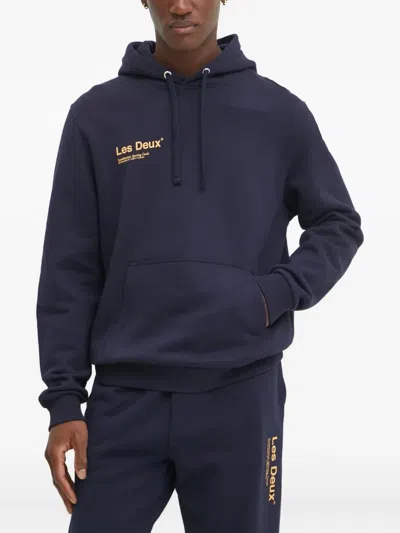 Les Deux Hoodie Mit Logo-stickerei In Blue