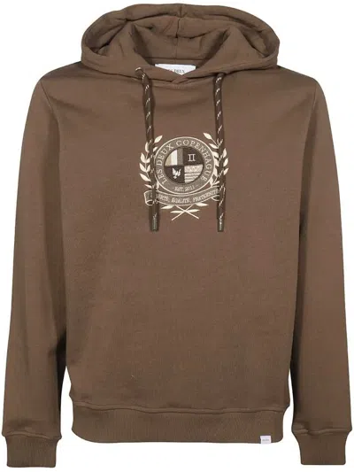 Les Deux Logo-embroidered Hoodie In Brown