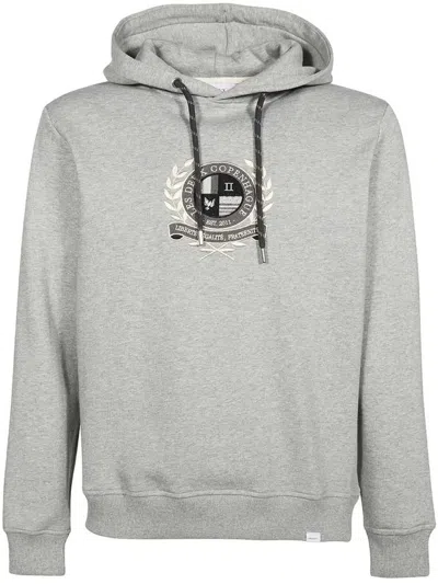 Les Deux Logo-embroidered Hoodie In Grey