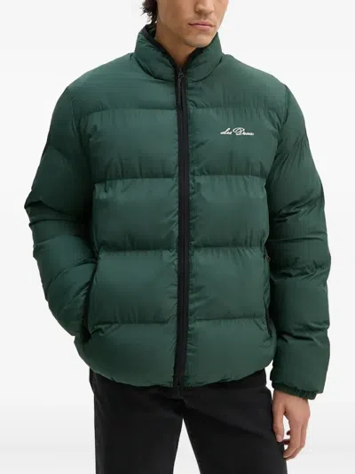Les Deux Logo-embroidered Padded Jacket In Green