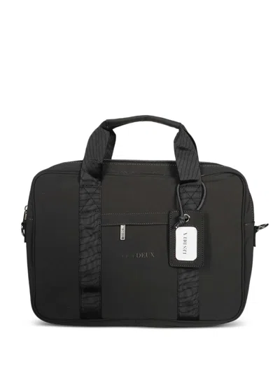Les Deux Logo-print Briefcase In Black