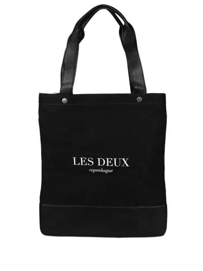 Les Deux Logo-print Tote Bag In 黑色