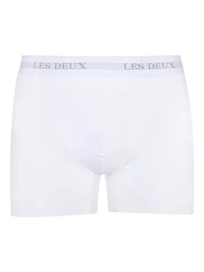 Les Deux Logo-waistband Cotton Boxers In White