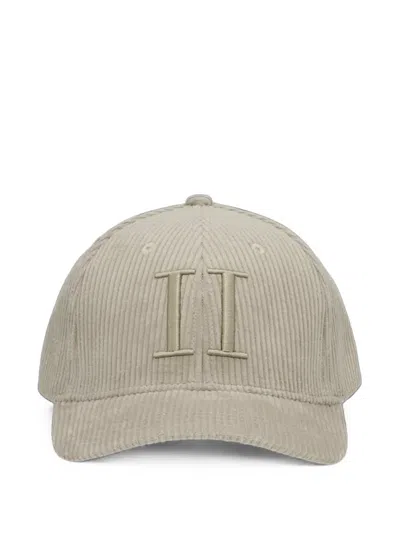 Les Deux Logo-embroidered Corduroy Baseball Cap In Gray