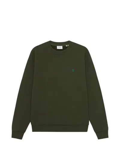 Les Deux 로고 자수 크루 넥 스웨트셔츠 In Green