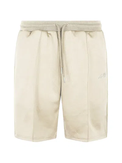 Les Deux Logo-embroidered Drawstring Shorts In Neutral