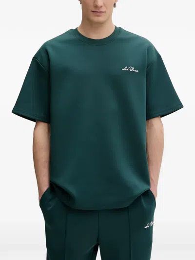 Les Deux 로고 자수 티셔츠 In Green
