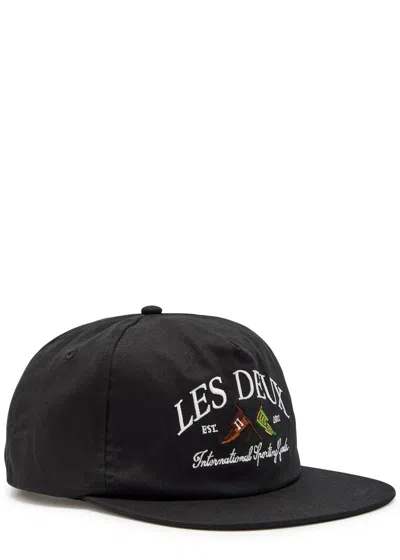 Les Deux Logo-embroidered Twill Cap In Black