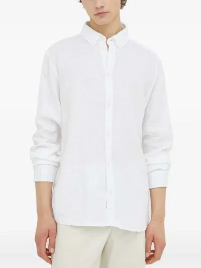 Les Deux Long-sleeve Linen Shirt In White