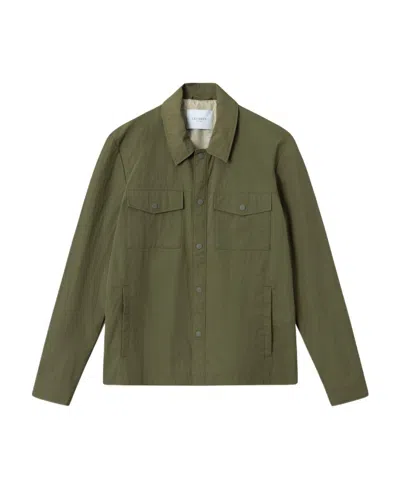 Les Deux Long-sleeved Pointed Collar Jacket In Green
