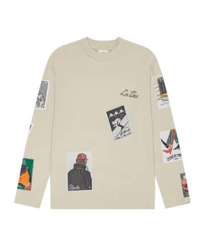 Les Deux Stamp-print Long-sleeve T-shirt In Gray