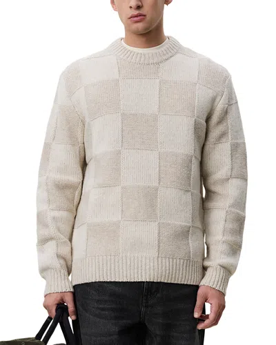 Les Deux Loose Fit Check Knit Sweater In Neutral