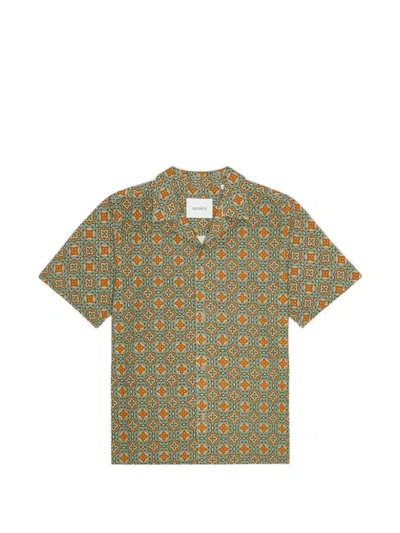 Les Deux Lukas Arabesque Cotton Shirt In Multi
